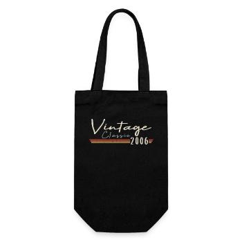 Vintage Original since 2006 Geburtstag Retro 2006 - Geschenkbeutel für Flaschen - Schwarz - Vorne