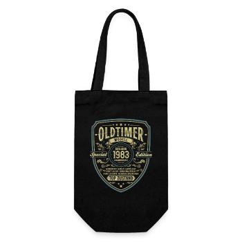 Oldtimer Baujahr 1983 Jahrgang Geburtstag Geschenk - Geschenkbeutel für Flaschen - Schwarz - Vorne
