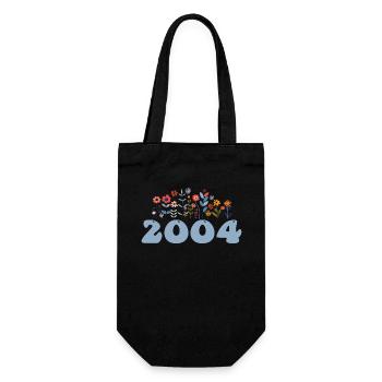 2004 Floral Pattern 2004 Floral Theme Flowers 2004 - Gift Bag for Bottles - black - Front