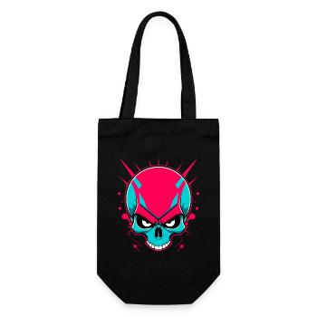 Colorful skull without lower jaw - Gift Bag for Bottles - black - Front