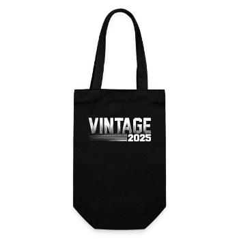 Vintage 2025 Geburtstag Retro 2025 - Geschenkbeutel für Flaschen - Schwarz - Vorne