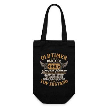 Oldtimer Baujahr 1965 Jahrgang Geburtstag Geschenk - Geschenkbeutel für Flaschen - Schwarz - Vorne