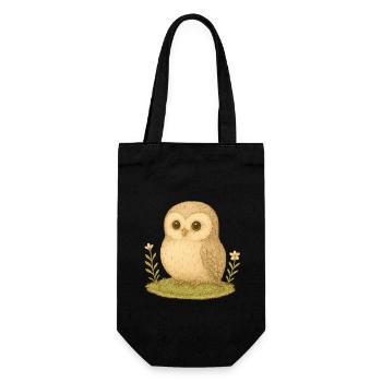 Nordic Forest - Owl - Gift Bag for Bottles - black - Front