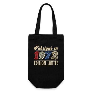Cadeau D’anniversaire Fabriqué en 1972 - Sac à bouteille - noir - Devant