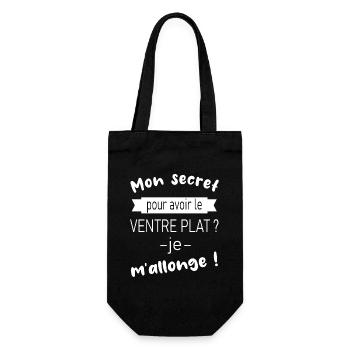 Mon secret pour avoir le ventre plat ? Je mallonge - Sac à bouteille - noir - Devant