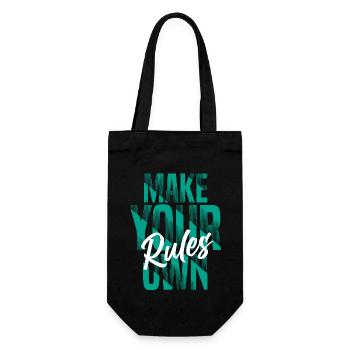 Make your own rules - Geschenkbeutel für Flaschen - Schwarz - Vorne