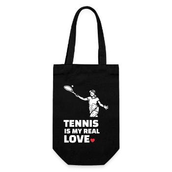 I love tennis - Gift Bag for Bottles - black - Front