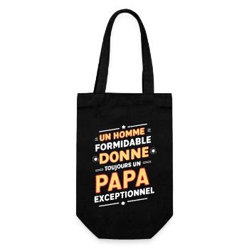 Belle idée cadeau fete des pères anniversaire papa - Sac à bouteille - noir - Devant