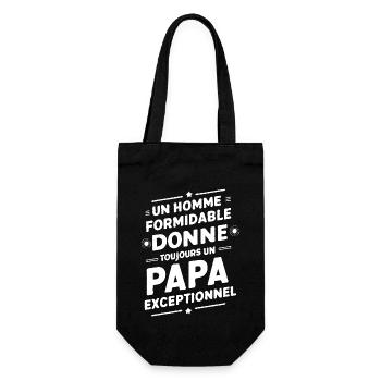 Belle idée cadeau fete des pères anniversaire papa - Sac à bouteille - noir - Devant