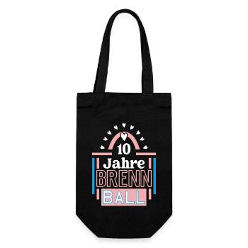 Brennball Jubiläum 10 Jahre Trainerin Spielerin - Geschenkbeutel für Flaschen - Schwarz - Vorne