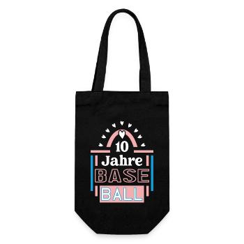 Baseball Jubiläum 10 Jahre Trainerin Spielerin - Geschenkbeutel für Flaschen - Schwarz - Vorne