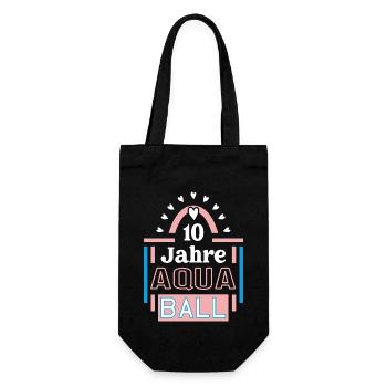 Aquaball Jubiläum 10 Jahre Trainerin Spielerin - Geschenkbeutel für Flaschen - Schwarz - Vorne