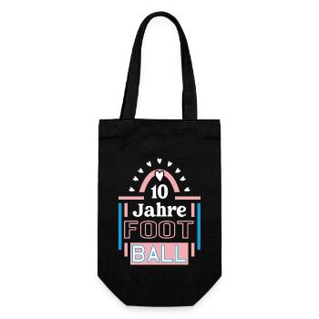 Football Jubiläum 10 Jahre Trainerin Spielerin - Geschenkbeutel für Flaschen - Schwarz - Vorne