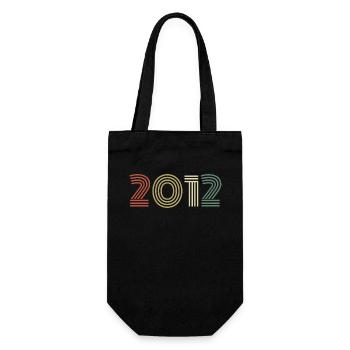 2012 Geburtstag Jahrgang 2012 Geschenk 2012 - Geschenkbeutel für Flaschen - Schwarz - Vorne