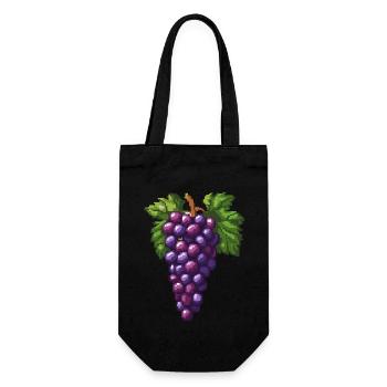 Grapes Pixel - Gift Bag for Bottles - black - Front