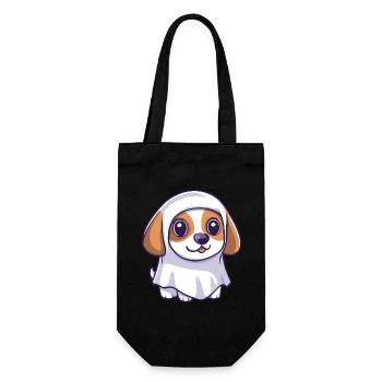 Beagle Hund Halloween Comic Geist - Geschenkbeutel für Flaschen - Schwarz - Vorne