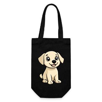 Labrador Chien Bande Dessinée Mignon - Sac à bouteille - noir - Devant