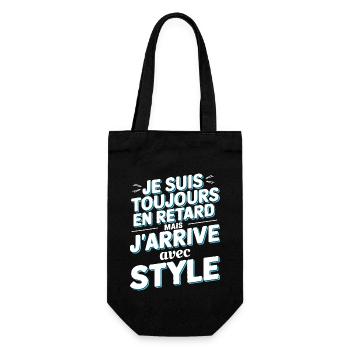 Idée cadeau drôle design retard - Sac à bouteille - noir - Devant