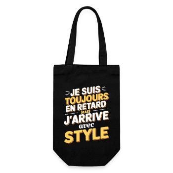 Idée cadeau drôle design retard - Sac à bouteille - noir - Devant
