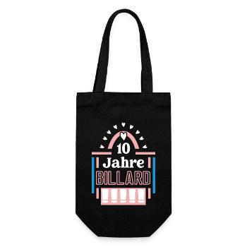 Billard Jubiläum 10 Jahre Trainerin Spielerin Team - Geschenkbeutel für Flaschen - Schwarz - Vorne