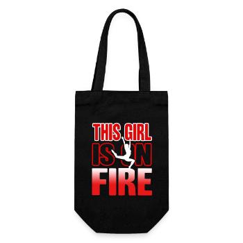 Gymnastic Girl This Girl Is On Fire - Gift Bag for Bottles - black - Front