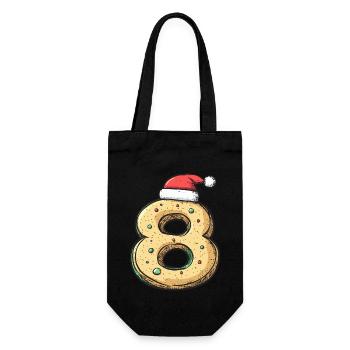 Biscuit de Noël à 8 chiffres - Sac à bouteille - noir - Devant
