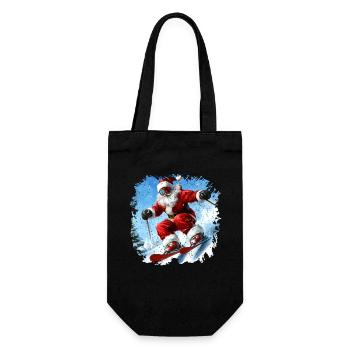 Christmas Skiers - Gift Bag for Bottles - black - Front