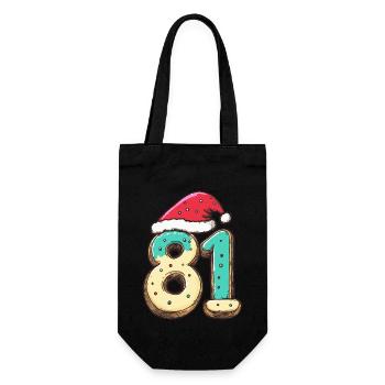 81 Zahl Weihnachten Keks - Geschenkbeutel für Flaschen - Schwarz - Vorne