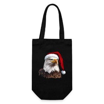 Adler Weihnachten / Weihnachtsmann Adler - Geschenkbeutel für Flaschen - Schwarz - Vorne