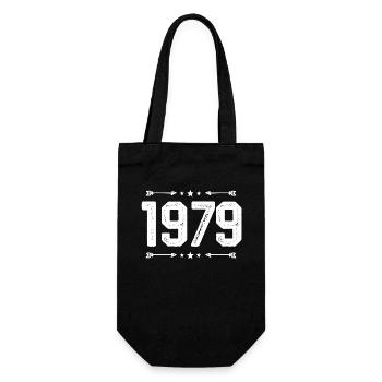 vintage 1979 vintage 46th birthday 1979. - Gift Bag for Bottles - black - Front