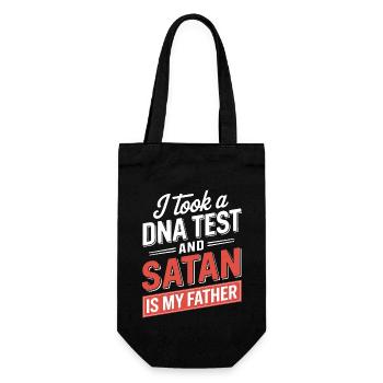 I took a DNA test: Satan is my father! - Gift Bag for Bottles - black - Front