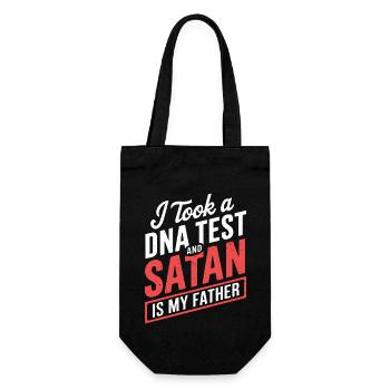 I took a DNA test: Satan is my father! - Gift Bag for Bottles - black - Front