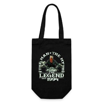 1994 Vintage Man Myth Legend Motorcycle - Gift Bag for Bottles - black - Front