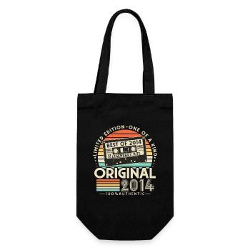 Original 2014 Jahrgang Retro Geburtstag Geschenk - Geschenkbeutel für Flaschen - Schwarz - Vorne