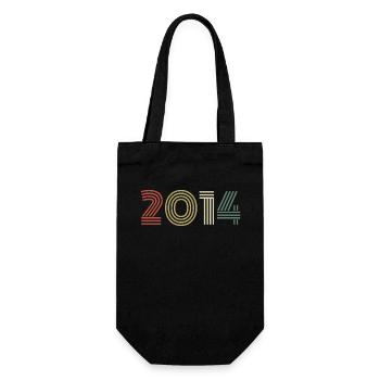 2014 Geburtstag Jahrgang 2014 Geschenk 2014 - Geschenkbeutel für Flaschen - Schwarz - Vorne