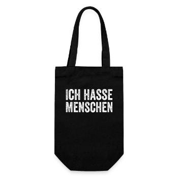 Ich hasse Menschen - Geschenkbeutel für Flaschen - Schwarz - Vorne