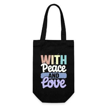 Avec la paix et l’amour - Sac à bouteille - noir - Devant