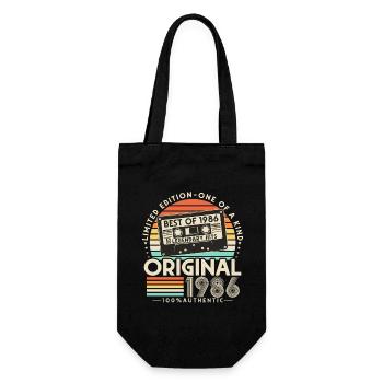 1986 Vintage Vintage Rétro Cadeau d’anniversaire - Sac à bouteille - noir - Devant
