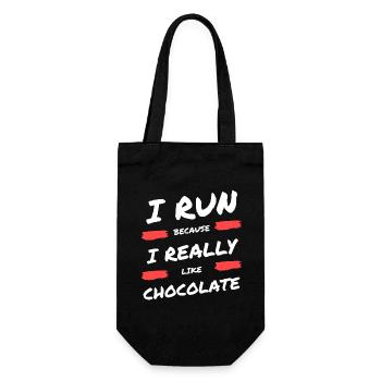 I run because I really like chocolate - Gift Bag for Bottles - black - Front