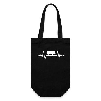 Wild boar heartbeat wild boar ECG boar - Gift Bag for Bottles - black - Front