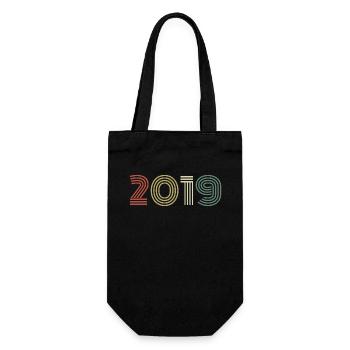 2019 Birthday Vintage 2019 Gift 2019 - Gift Bag for Bottles - black - Front