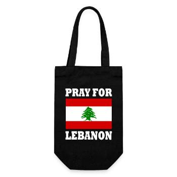Pray for lebanon - Geschenkbeutel für Flaschen - Schwarz - Vorne