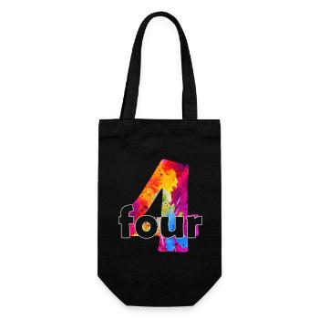 FOUR 4 YEAR BOY 4TH BIRTHDAY - Gift Bag for Bottles - black - Front
