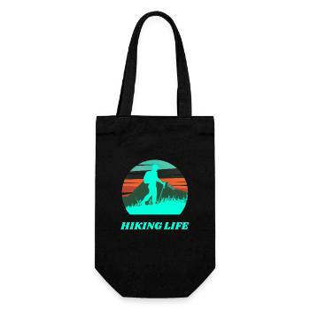 HIKING LIFE,NATURE,EXPLORE,OUTDOOR ACTIVITIES - Gift Bag for Bottles - black - Front