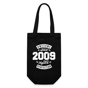 Vintage 2009 birthday - retro 2009 - Gift Bag for Bottles - black - Front
