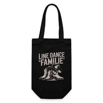 Linedance Familie Papa Mama Kinder - Geschenkbeutel für Flaschen - Schwarz - Vorne