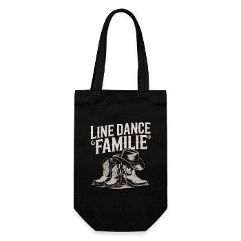 Linedance Familie Papa Mama Kinder - Geschenkbeutel für Flaschen - Schwarz - Vorne