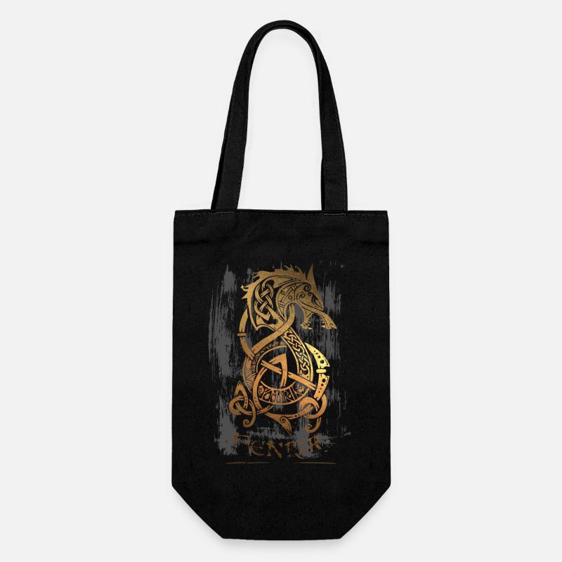 Fenrir Wolf - Walhalla - Nordisch - Odin - Geschenkbeutel für Flaschen - Schwarz