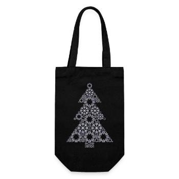Christmas Tree of Snowflakes Gift Idea - Gift Bag for Bottles - black - Front