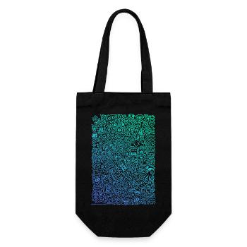 Doodle Paragliders color gradient - Gift Bag for Bottles - black - Front